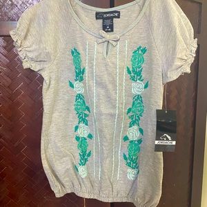 Grey Jordache Peasant Top